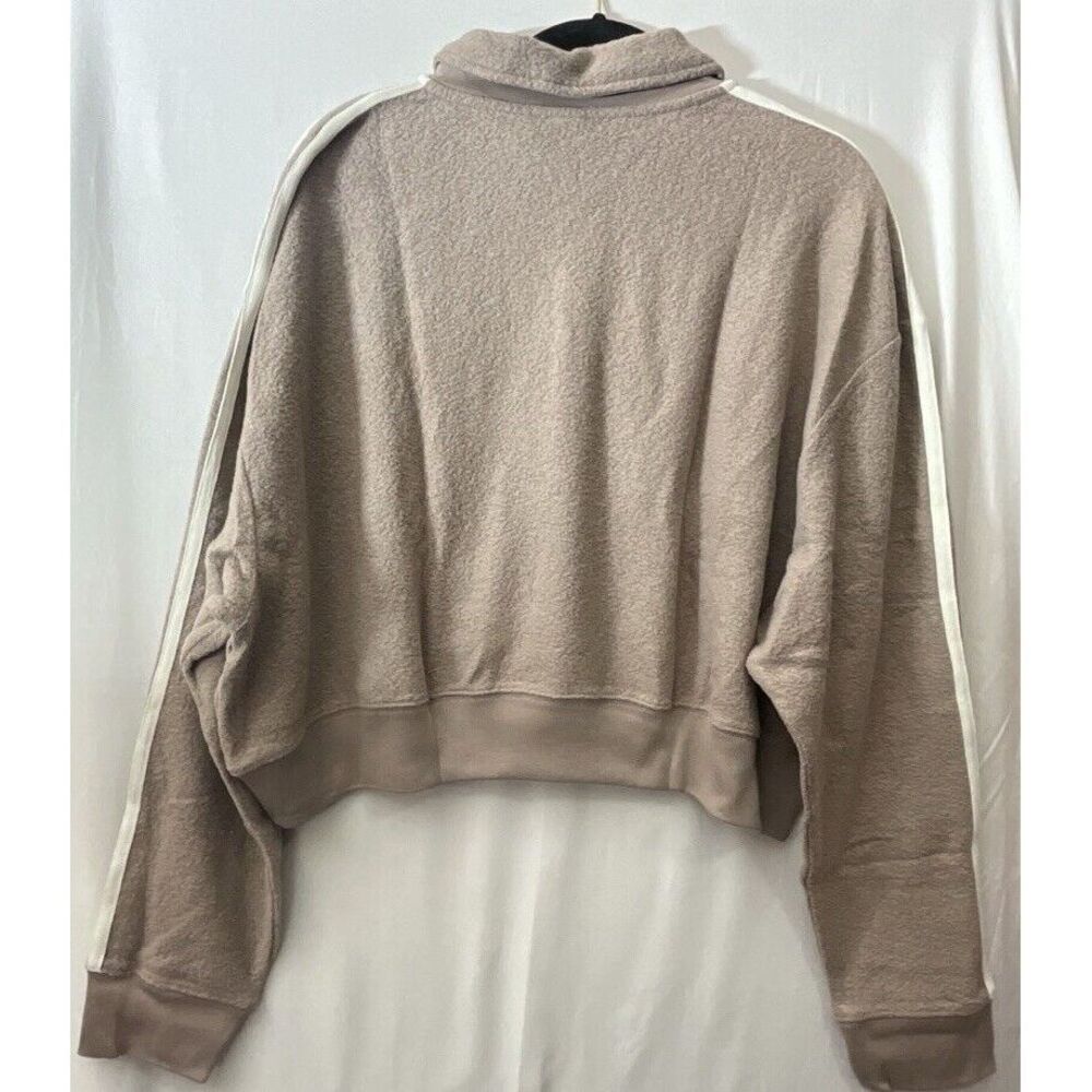 New VICTORIA'S SECRET PINK ‎ Reverse Fleece Cropped Polo Sweatshirt Size XL - Picture 2 of 4